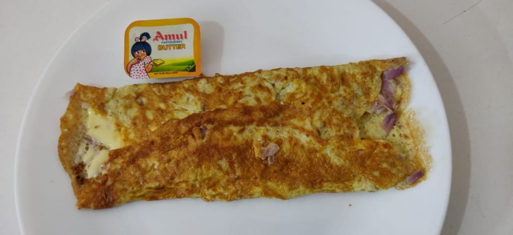 Home made cheese omelette with butter