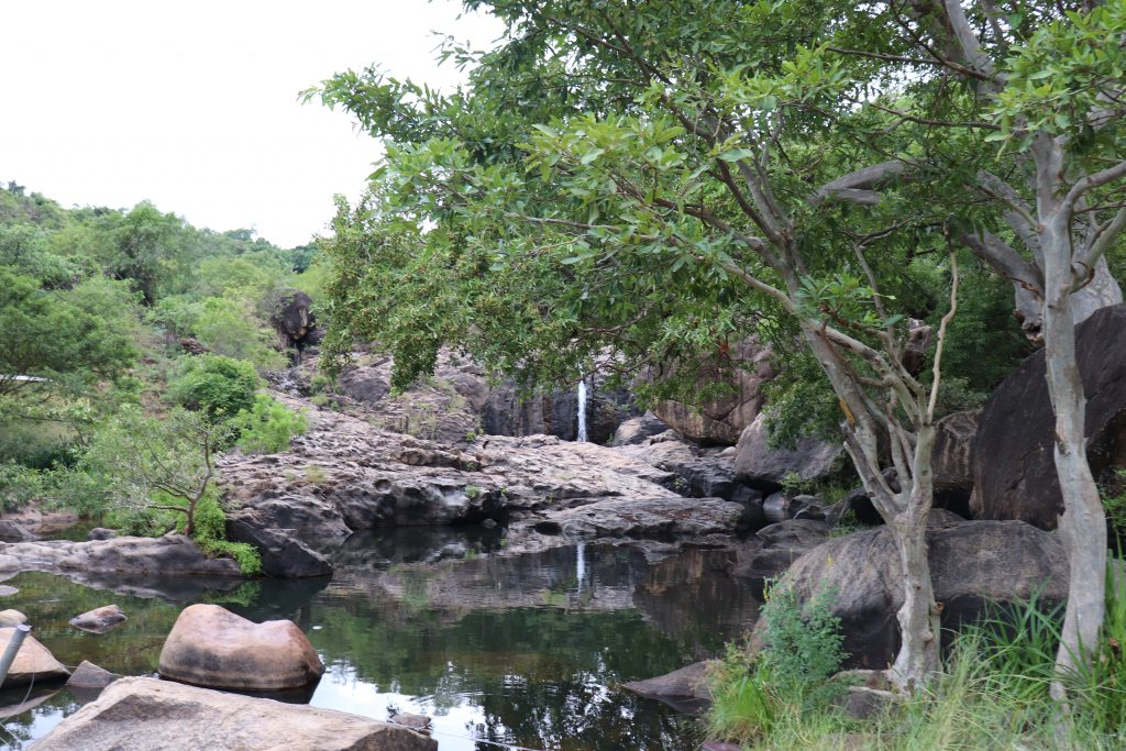 2 mins walk to Agasthiyar falls from parking area, scenic view