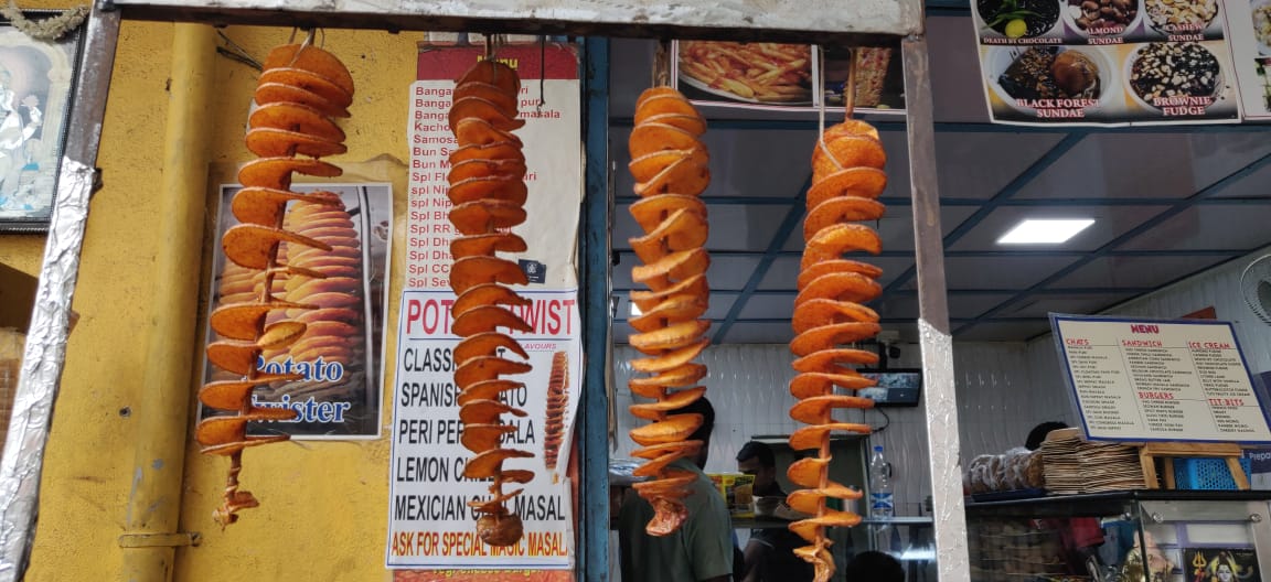 Potato twisters in VV puram food street