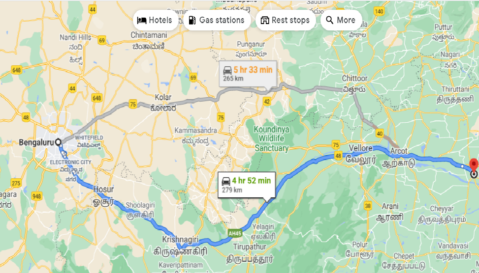 Bangalore To Tirunelveli Route Map Bangalore To Kanchipuram Road Trip Of 570 Kms (With Route Map) - Travel Duo